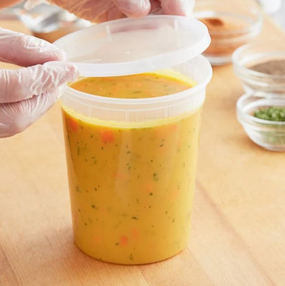 Watson Distributing 32 Oz Translucent Round Deli Container With Lid Combo 240/Case