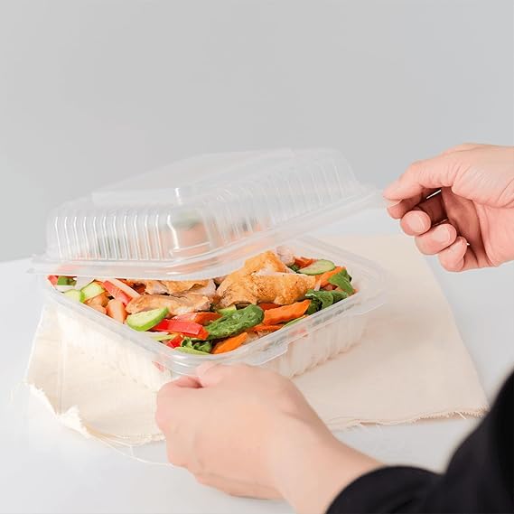 Watson Distributing 7.5" x 7.5" Clamshell Tfpp Container 1-Compartment Center Slide 150/Case