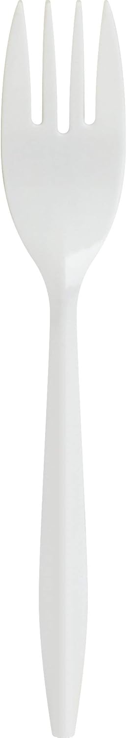 Watson Distributing Medium Weight Plastic Fork White 1000/Case