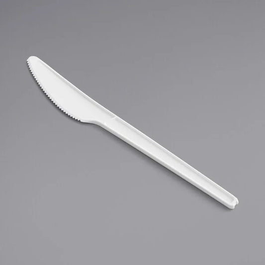Watson Distributing Heavy Weight Plastic Knife White 6-1/2" 1000/Case