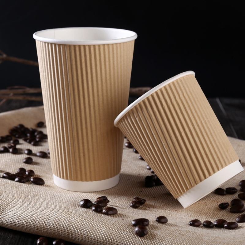 Watson Distributing 12 oz Ripple Insulated Double Wall Leak-Free Paper Cup - 500 Count