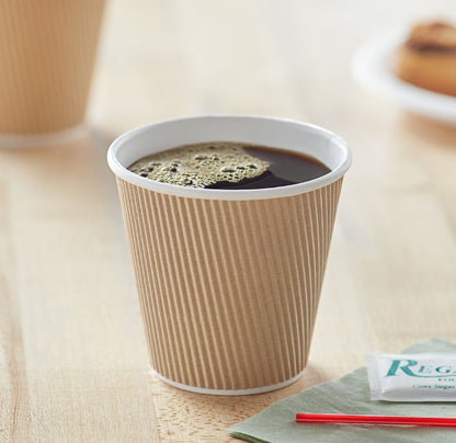 Watson Distributing 8 oz Ripple Insulated Double Wall Leak-Free Paper Cup 50/Case