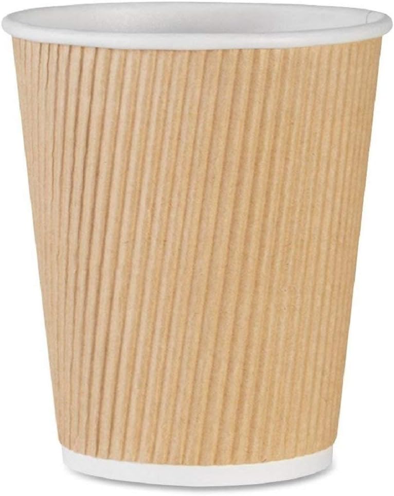 Watson Distributing 8 oz Ripple Insulated Double Wall Leak-Free Paper Cup 50/Case