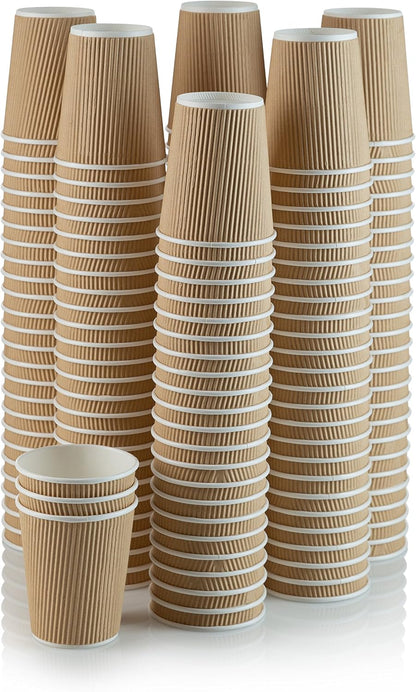 Watson Distributing 8 oz Ripple Insulated Double Wall Leak-Free Paper Cup 50/Case