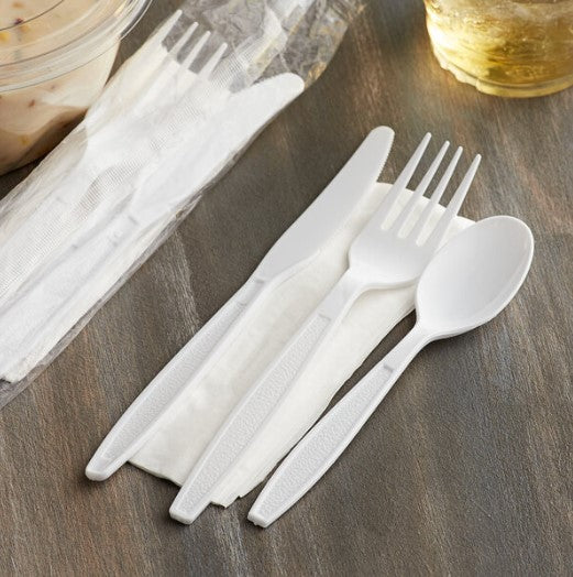 Watson Distributing Heavy Weight Disposable Cutlery Set White 6.5 inch - 100/Case