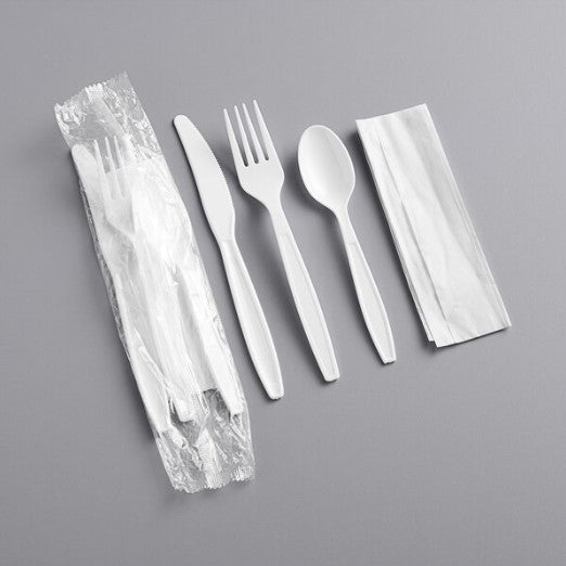 Watson Distributing Heavy Weight Disposable Cutlery Set White 6.5 inch - 50/Case