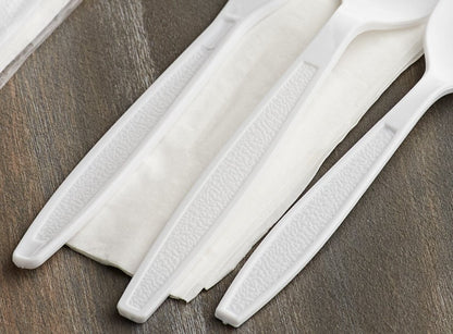 Watson Distributing Heavy Weight Disposable Cutlery Set White 6.5 inch - 100/Case