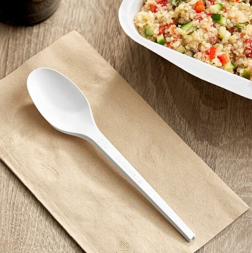 Watson Distributing Heavy Weight Plastic Spoon Cpla White 6-1/2" 1000/Case