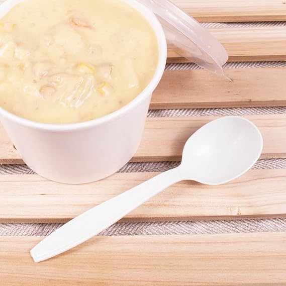 Watson Distributing Disposable Soup Spoon Tpla White 6" 1000/Case