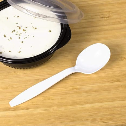 Watson Distributing Heavy Weight Spoon Plastic White 5.4" 1000/Case