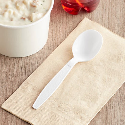 Watson Distributing Heavy Weight Spoon Plastic White 5.4" 1000/Case