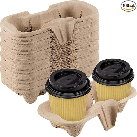 Watson Distributing 2 Cup Molded Fiber Holder/Carrier 600/Case