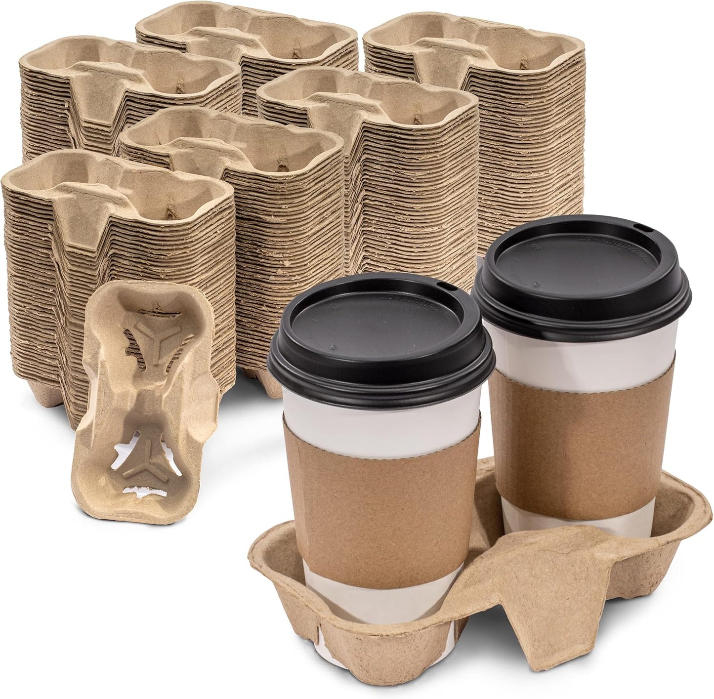 Watson Distributing 2 Cup Molded Fiber Holder/Carrier 600/Case