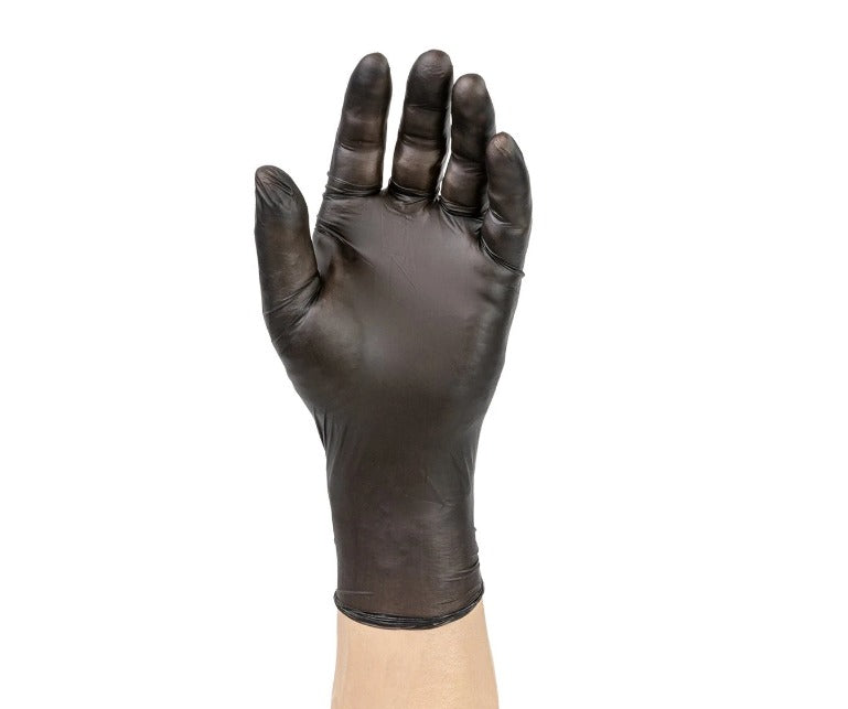 Watson Distributing Large Black Nitrile Gloves, Soft, Powder Free, 100 Pieces