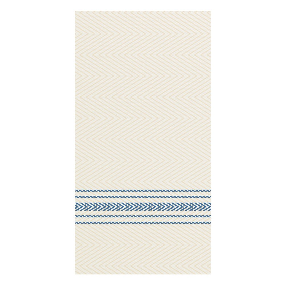Watson Distributing 15.5" x 15.5" White/Blue Dishtowel Print Dinner Napkin 800/Case