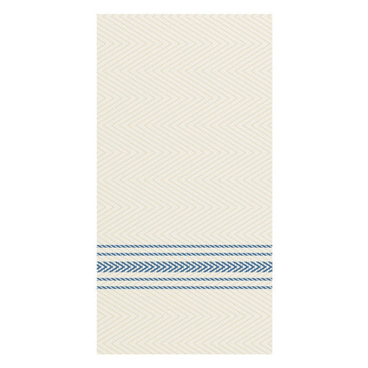 Watson Distributing 15.5" x 15.5" White/Blue Dishtowel Print Dinner Napkin 800/Case