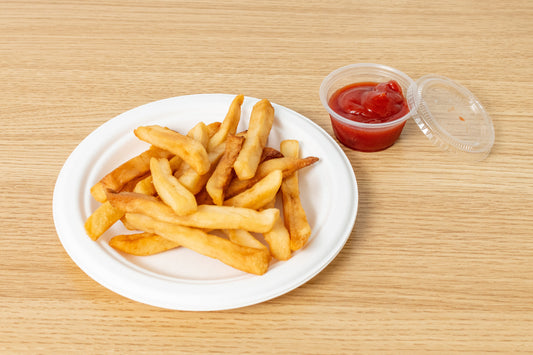 Bagasse Round Plate, 9‘’, White, PFAS FREE, 500pc