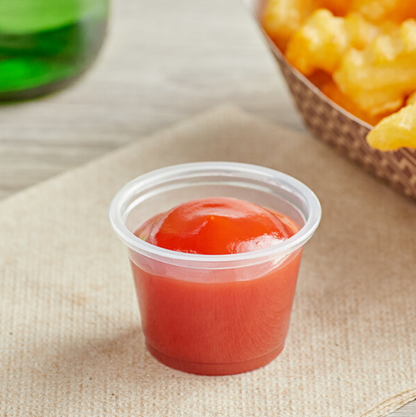 Watson Distributing 1 Oz Portion Cup with Lids Clear 2500/Case