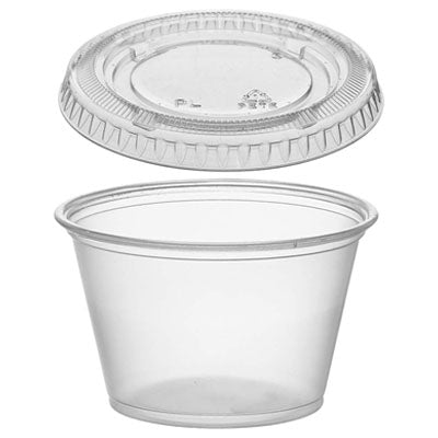 Watson Distributing 3.25 Oz Portion Cup with Lids Clear 2500/Case