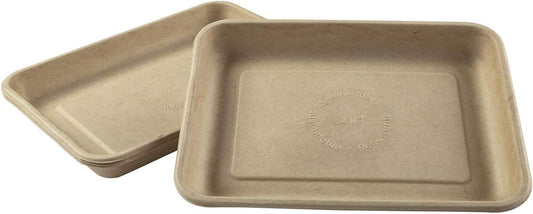 Watson Distributing 13" X 17" Molded Fiber/Pulp Rectangle Tray 100/Case