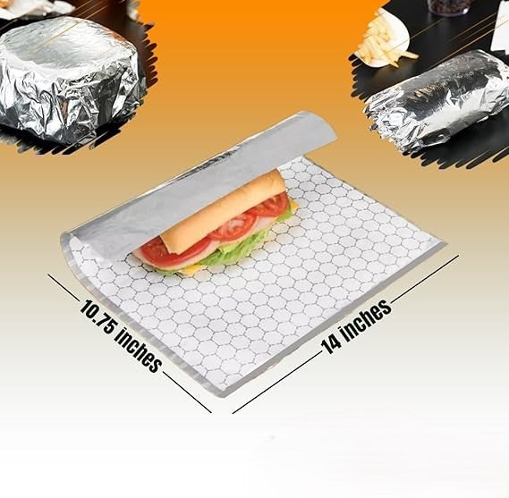 Watson Distributing 10-3/4" X 14" Insulated Foil Sandwich Wrap Sheets 500/Case