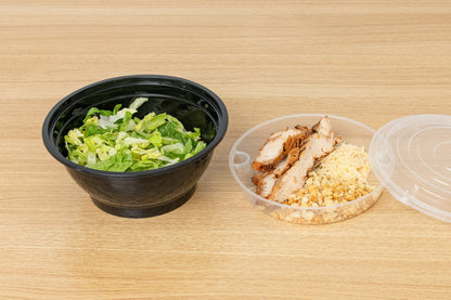 BUNDLE: 50oz Microwaveable Noodle Bowl with Insert and Lid, Black and White, 240 Sets