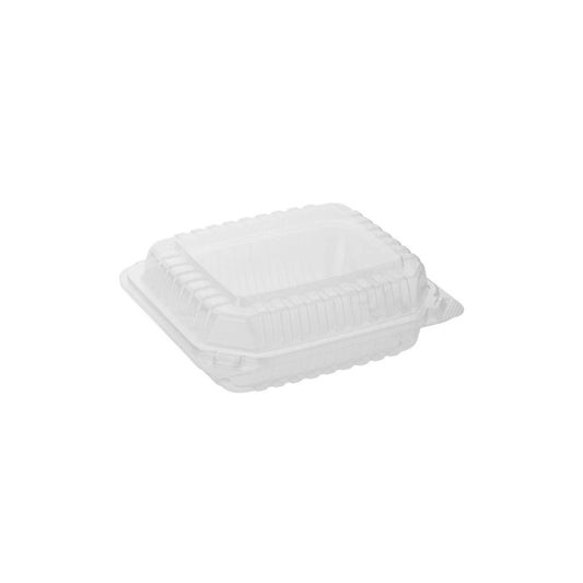 Clear Hinged PS Container, 8" x 8" 2in Tall, 200pc