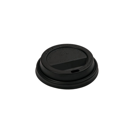 Flat Lid for 10-24oz Paper Cup, 90mm, PP, Black, 1000pc