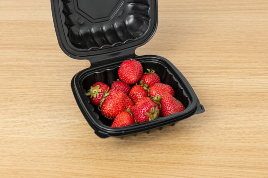 Hinged Black Container, 6" x 6", 200pc