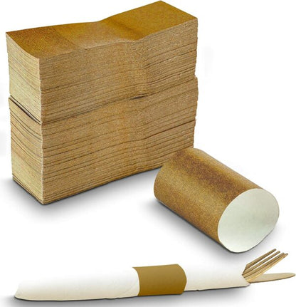 Watson Distributing Natural Kraft Self-Adhering Paper Napkin Band 4.25" x 1.5" 2000/Case