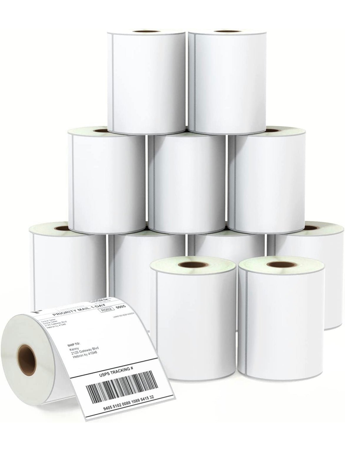 4” x 3” Direct Thermal Labels, 1” Core, 500 Labels/Roll (12 Rolls)